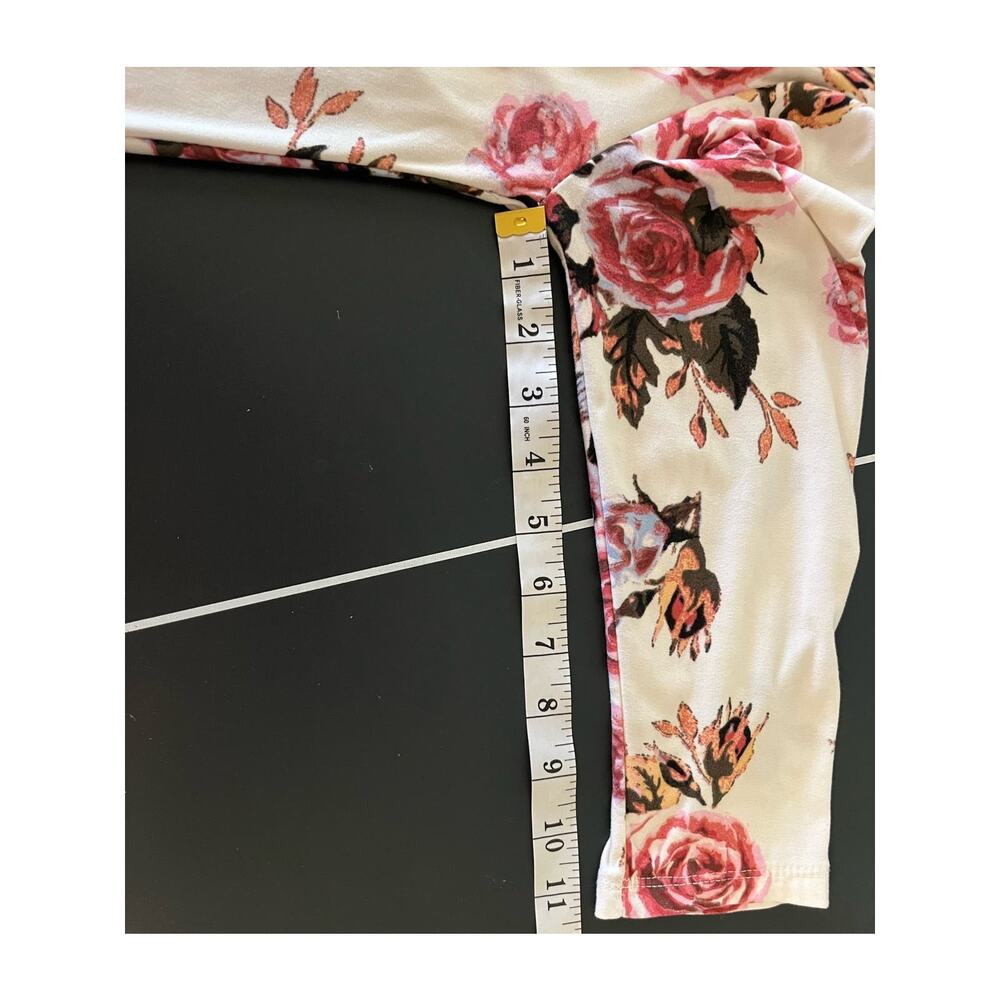 Rue 21 Cream Floral Dress Pink Roses Cut out neckline Buttery Soft Large - Picture 7 of 7